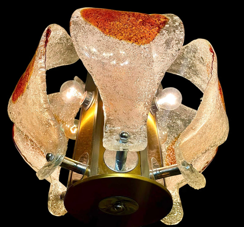 Midcentury Italian Mazzega Chandelier